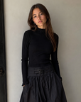 Byke Black Taffeta Skirt Set
