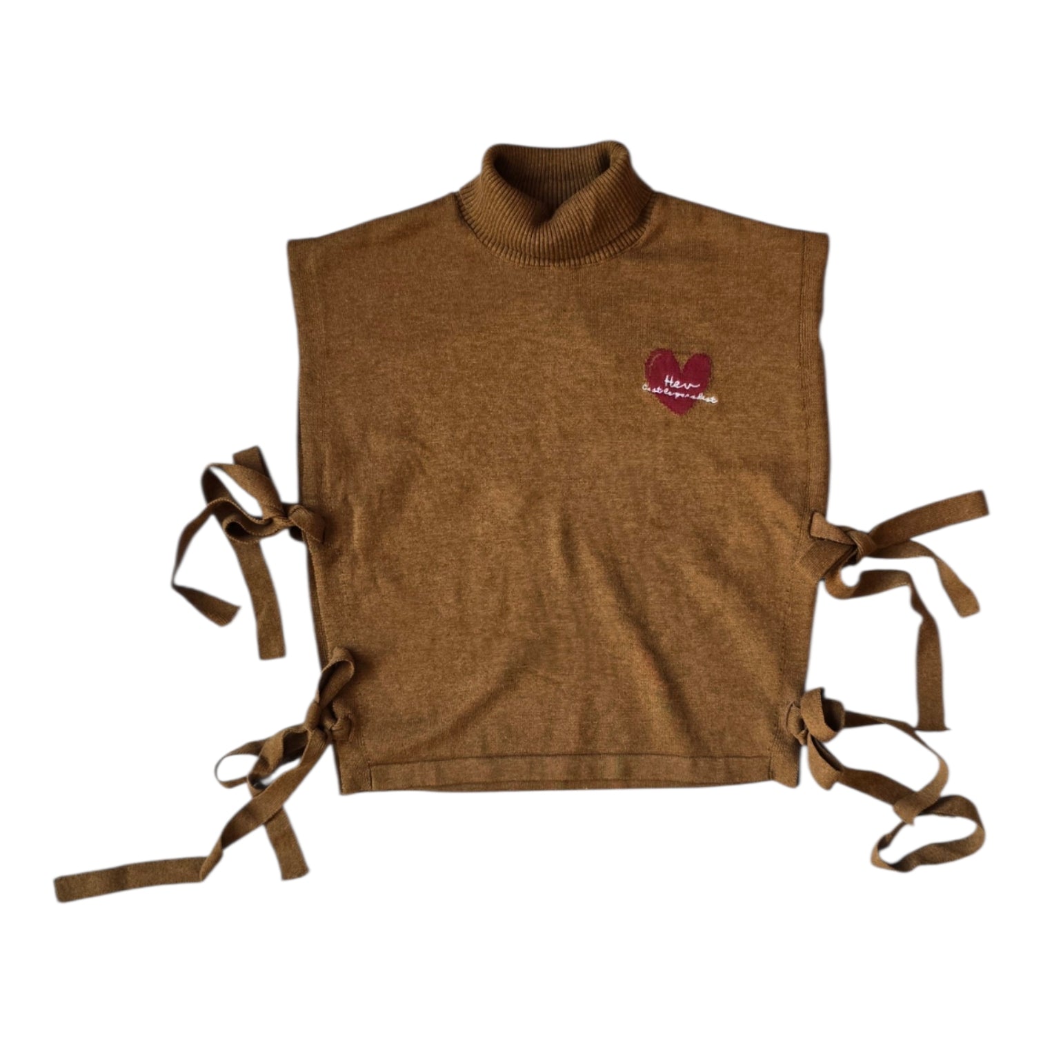 Hev And Bloom Turtleneck Vest With Intarsia Heart