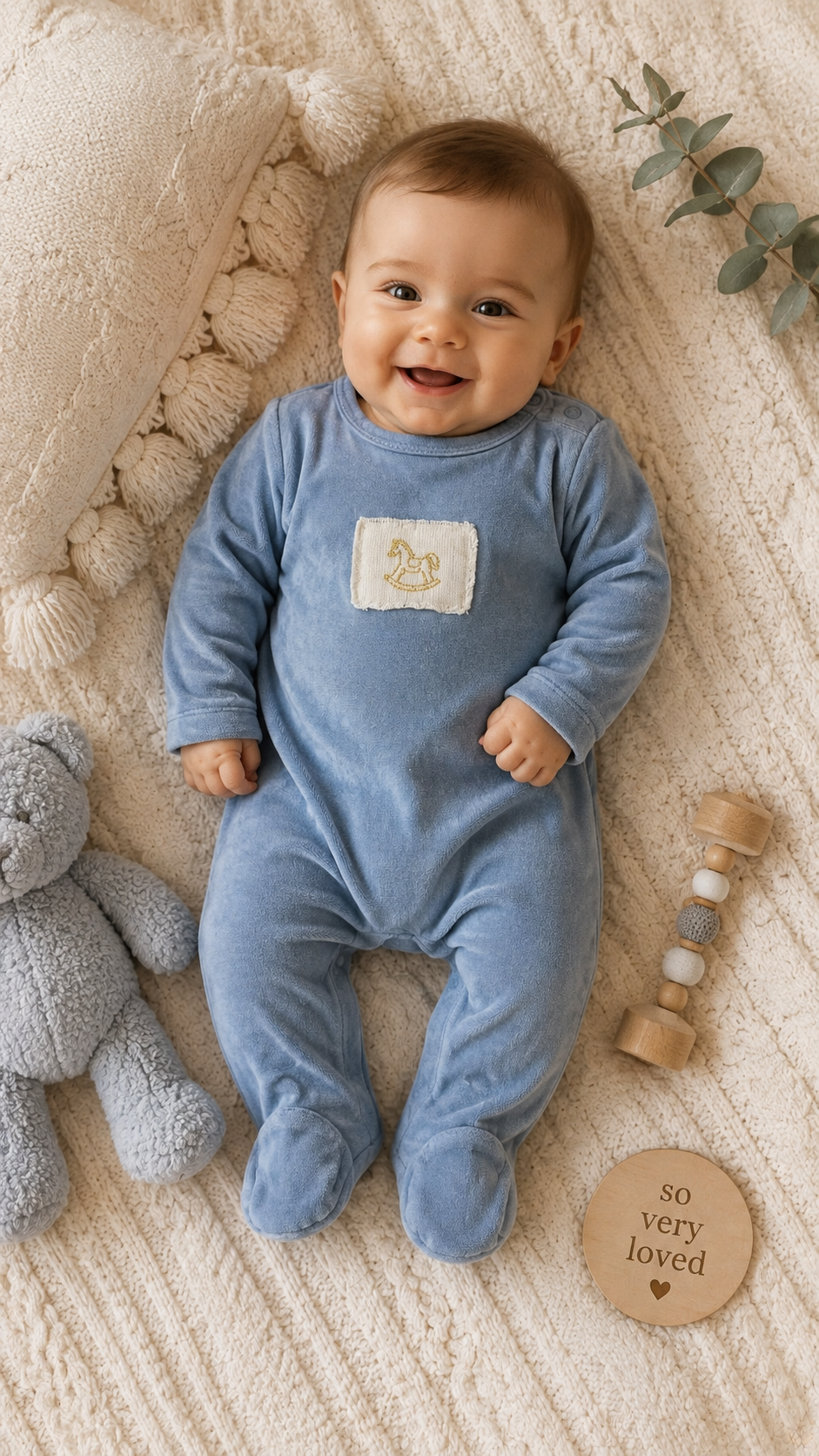 Bubani Velour Horse Footie