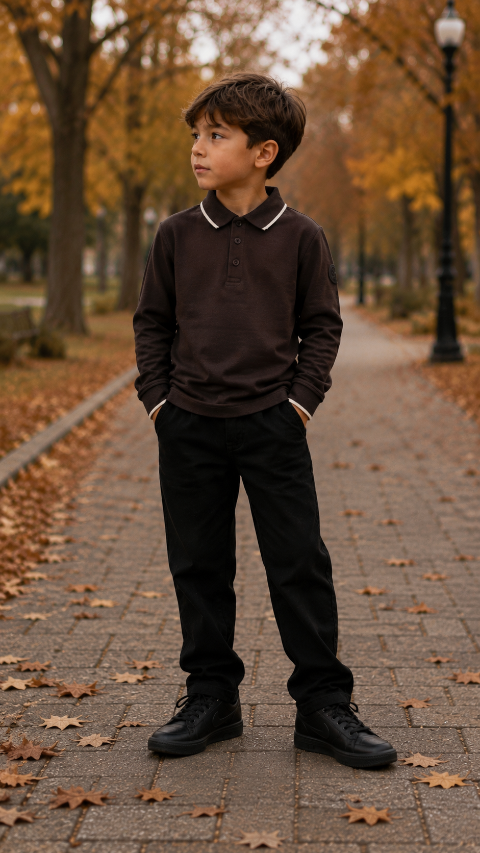 Lil Legs Chocolate Brown Classic Polo