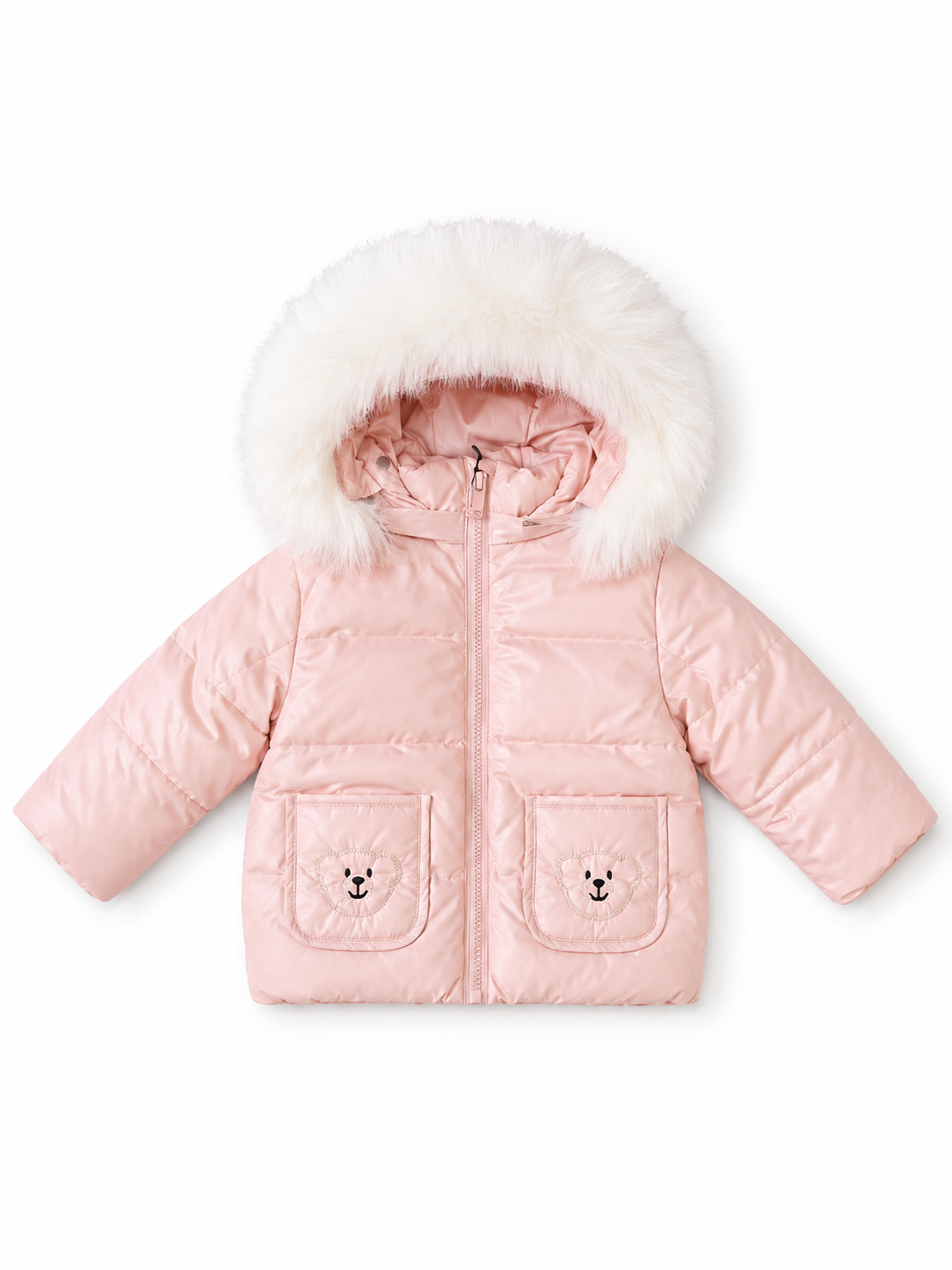 Ducc Pink Teddy Coat With White Fur