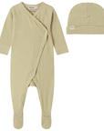 MarMar Copenhagen Olive Stripe Footie + Hat