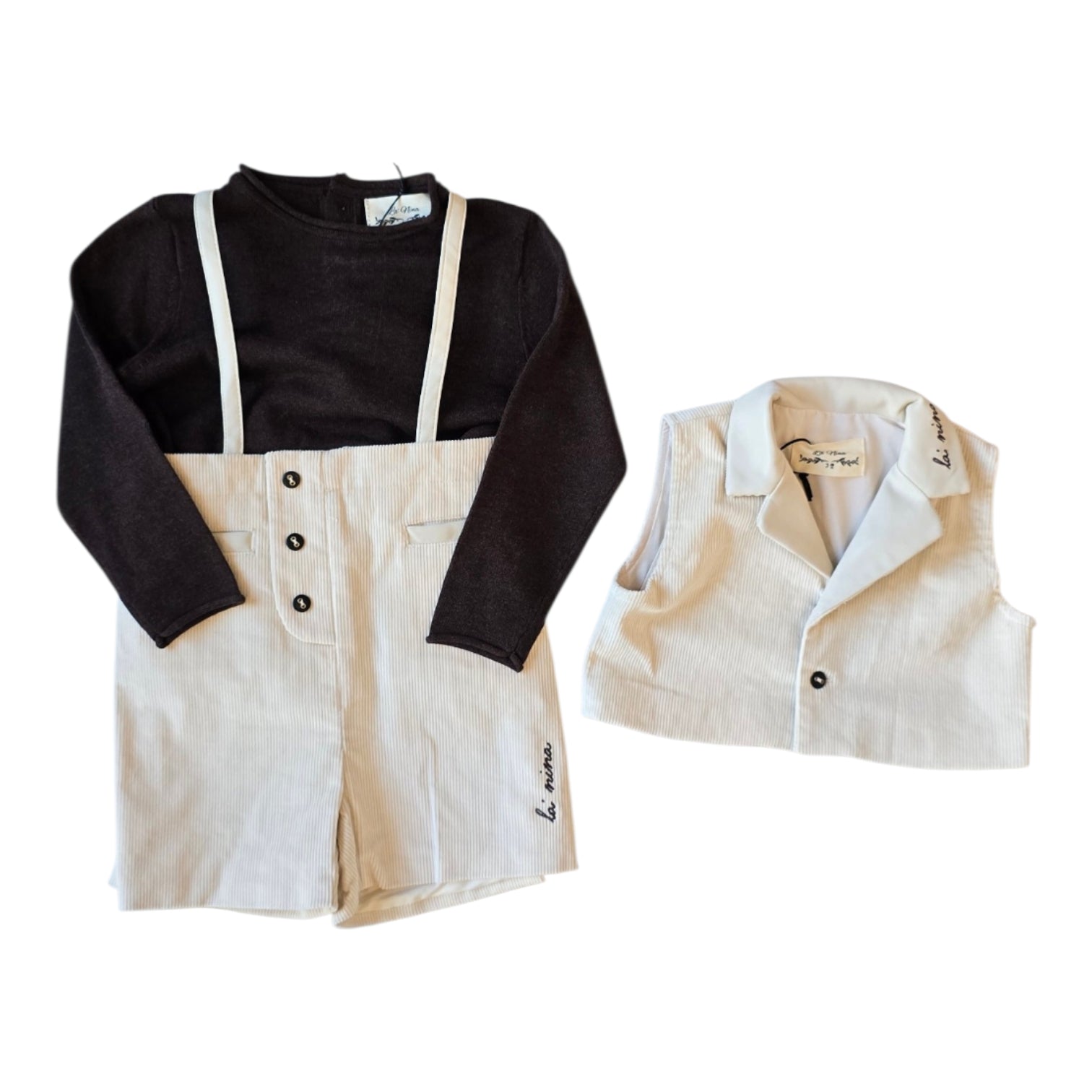 La Nina Cream Corduroy Boys 3pc Set
