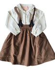 Little Tempest Beige Wool Suspender Skirt