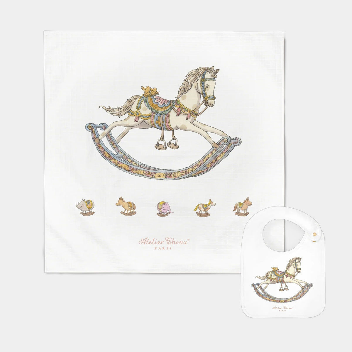 Atelier Choux Swaddle White Bib Gift Set