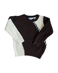 Blumint Diagonal Stitched Brown ColorBlock Sweater