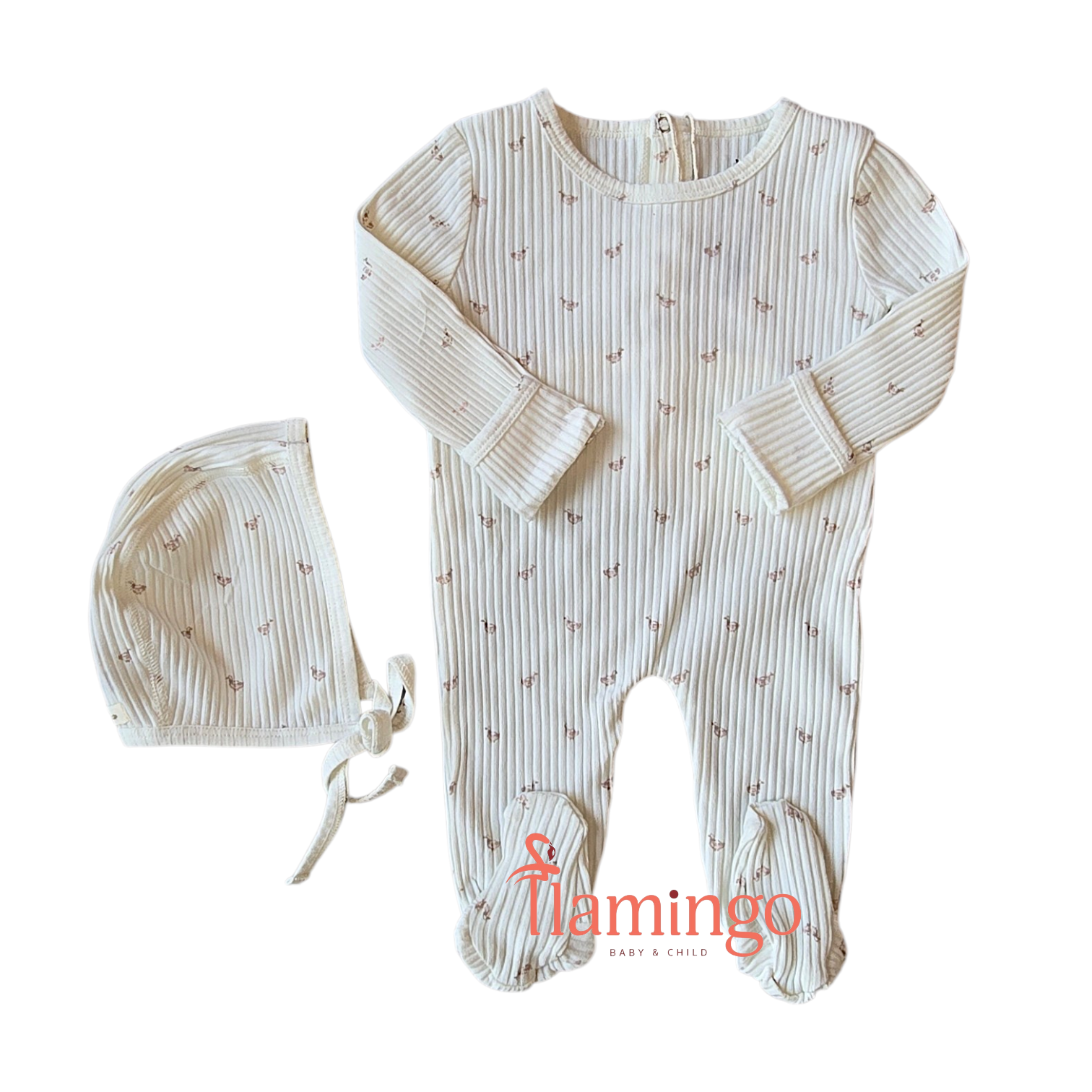 Ladida Pink Duckling Footie + Hat