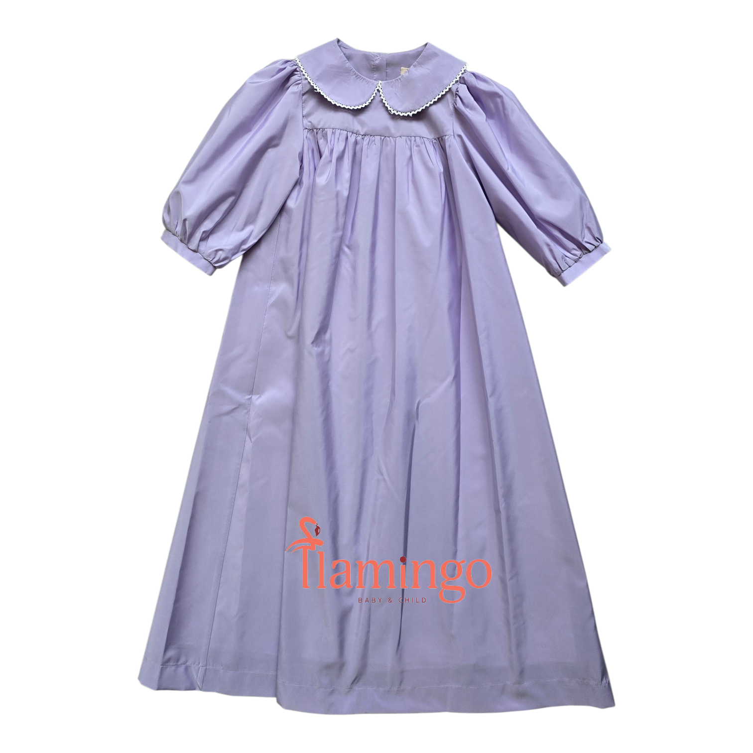 Jouet Lilac Gown With Crochet Trim Collar