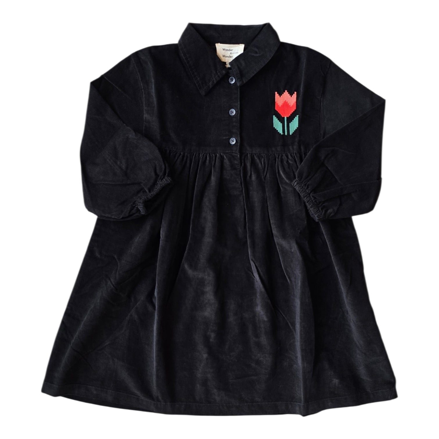 Wander And Wonder Black Corduroy Lotte Dress