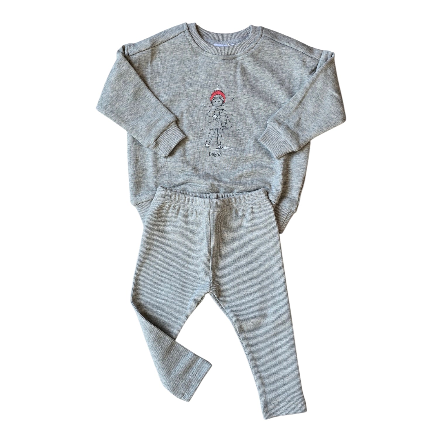 Oubon Grey Snow Sweat Set