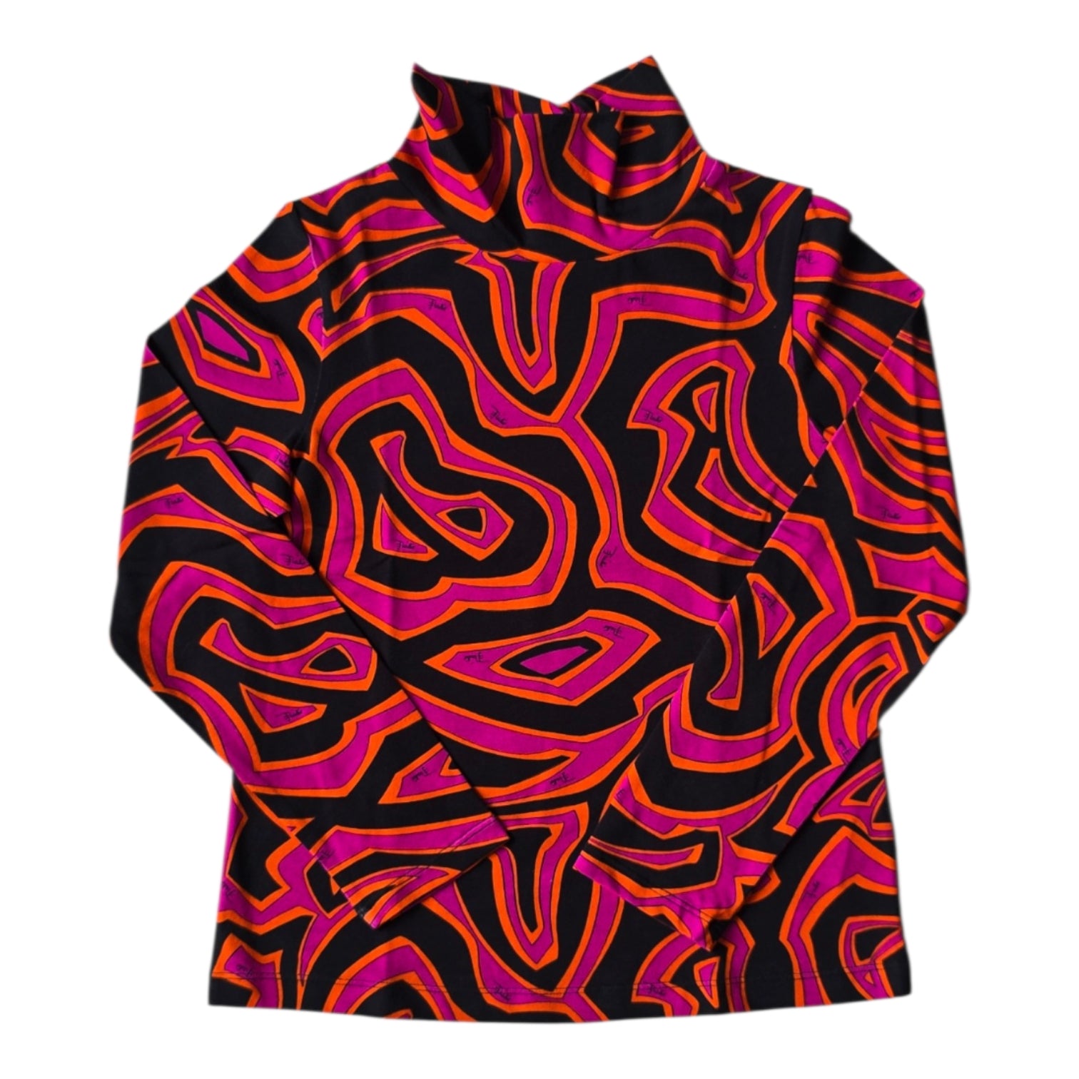 Pucci Pink On Black Turtleneck