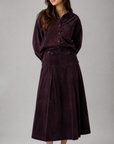 Degree Burgundy Front Pocket Detail Corduroy Skirt