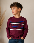 Lanvin Crimson Grosgrain Embroidered Sweater