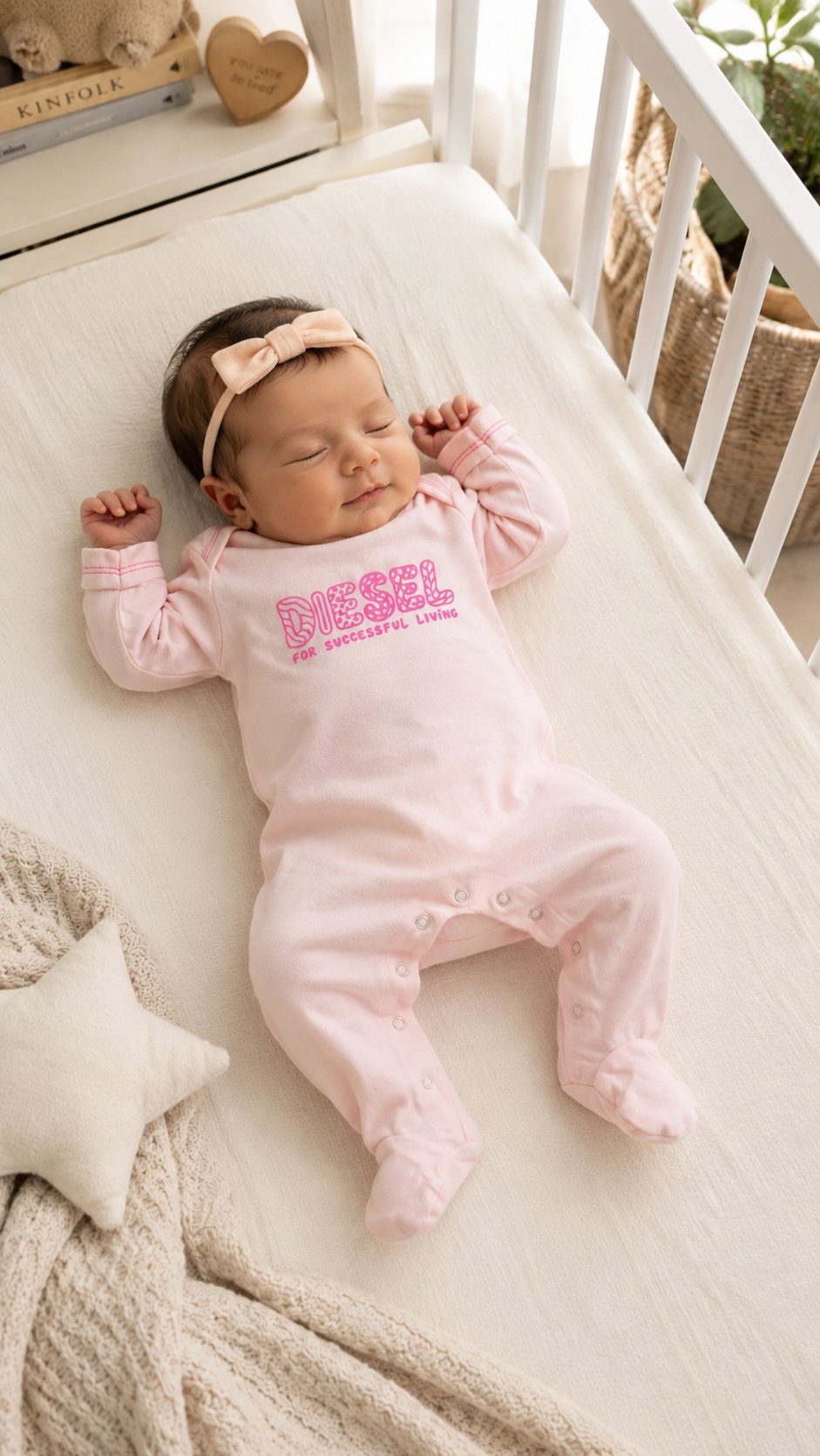 Diesel Pink Logo Footie