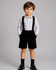 Blumint Black Velvet Suspender Short