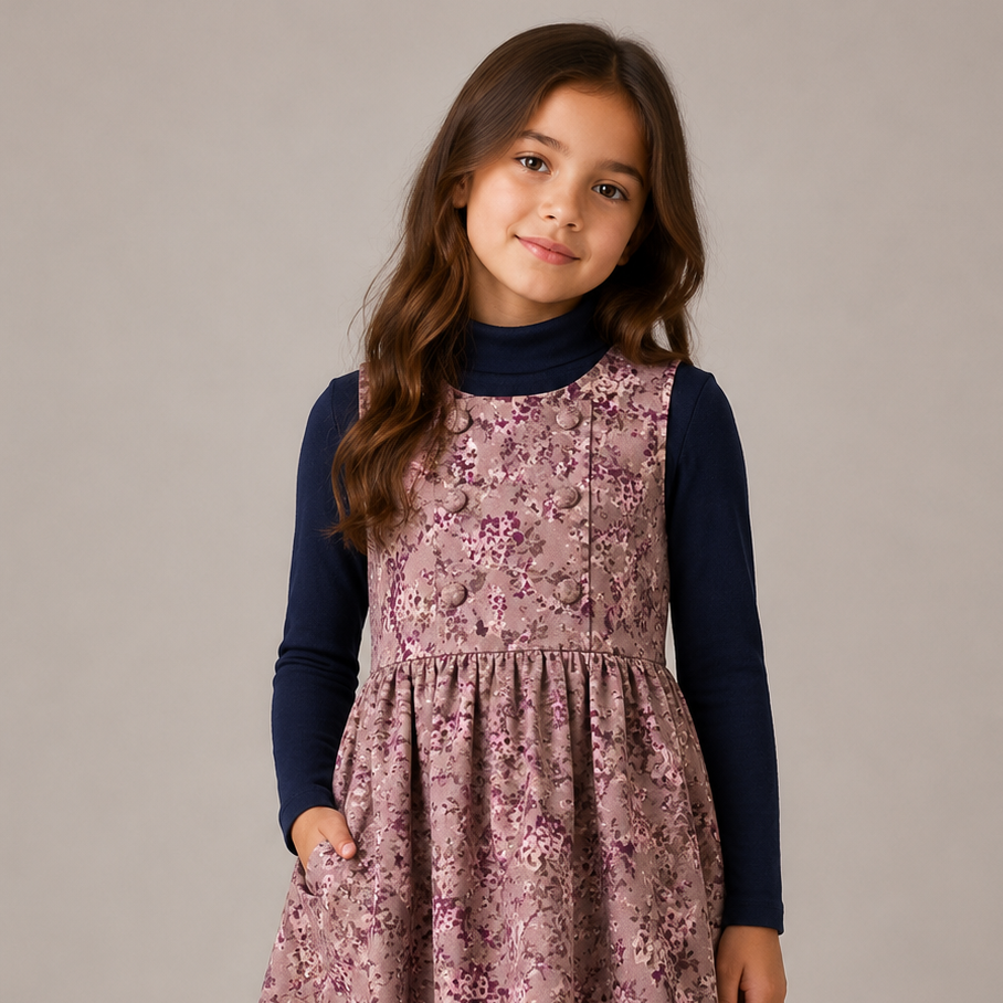 Olivia Rhode Padded Mauve Floral Dress
