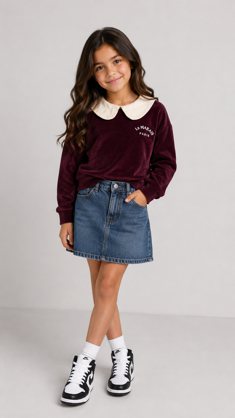 Buho Pomegranate Velvet Sweatshirt