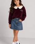 Buho Pomegranate Velvet Sweatshirt