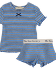 The New Society Midnight Stripes Baby Shorts Set