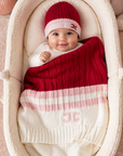 Elisabetta Franchi Ribbed Knit Blanket With Hat