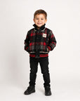 No21 Black Plaid Bomber Jacket