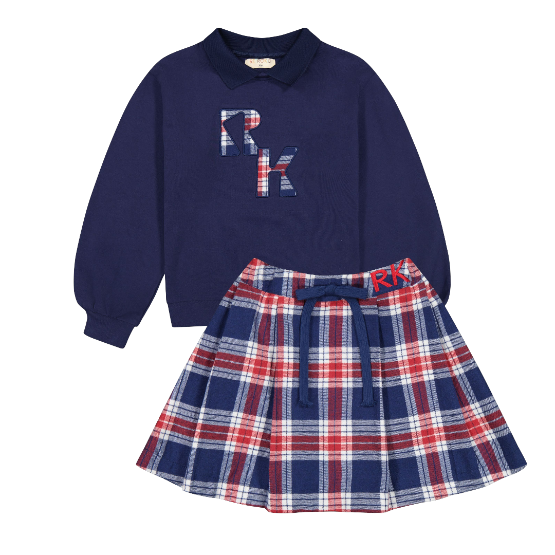 Retrokid Plaid Skirt Set