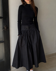 Byke Black Taffeta Skirt Set