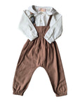 Little Tempest Beige Baby Boys Halter Romper With Shirt