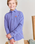 Ao76 Heather Mid Blue Dan Belgian Shirt