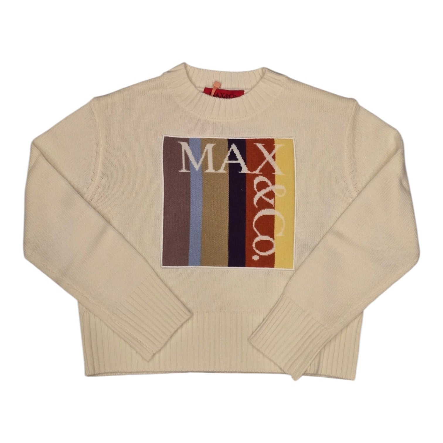 Max And Co Ivory Knit Multi Sweater