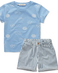Sproet And Sprout Forever Blue Striped Shorts Set