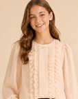 Elisabetta Franchi Georgette Tunic With Ruffle