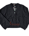 No21 Black Jacquard Flowers Knit Cardigan