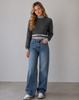Trussardi Grey Logo Waist Sweater