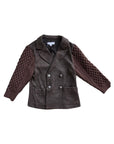 Mann Brown Cable Knit Sleeves Blazer