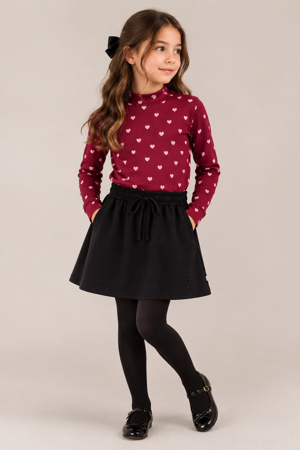 Petit Blush Hearts Aop Turleneck