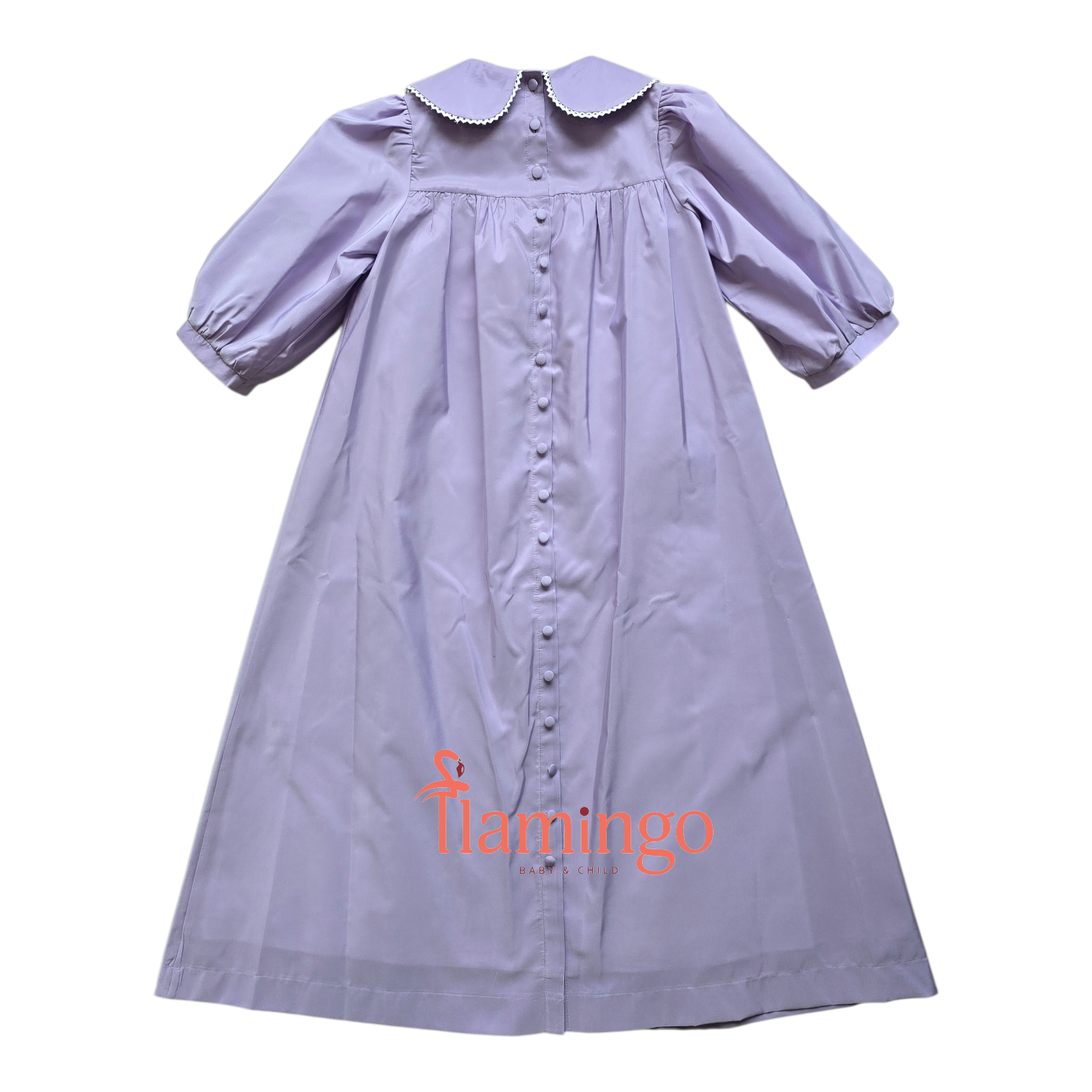 Jouet Lilac Gown With Crochet Trim Collar