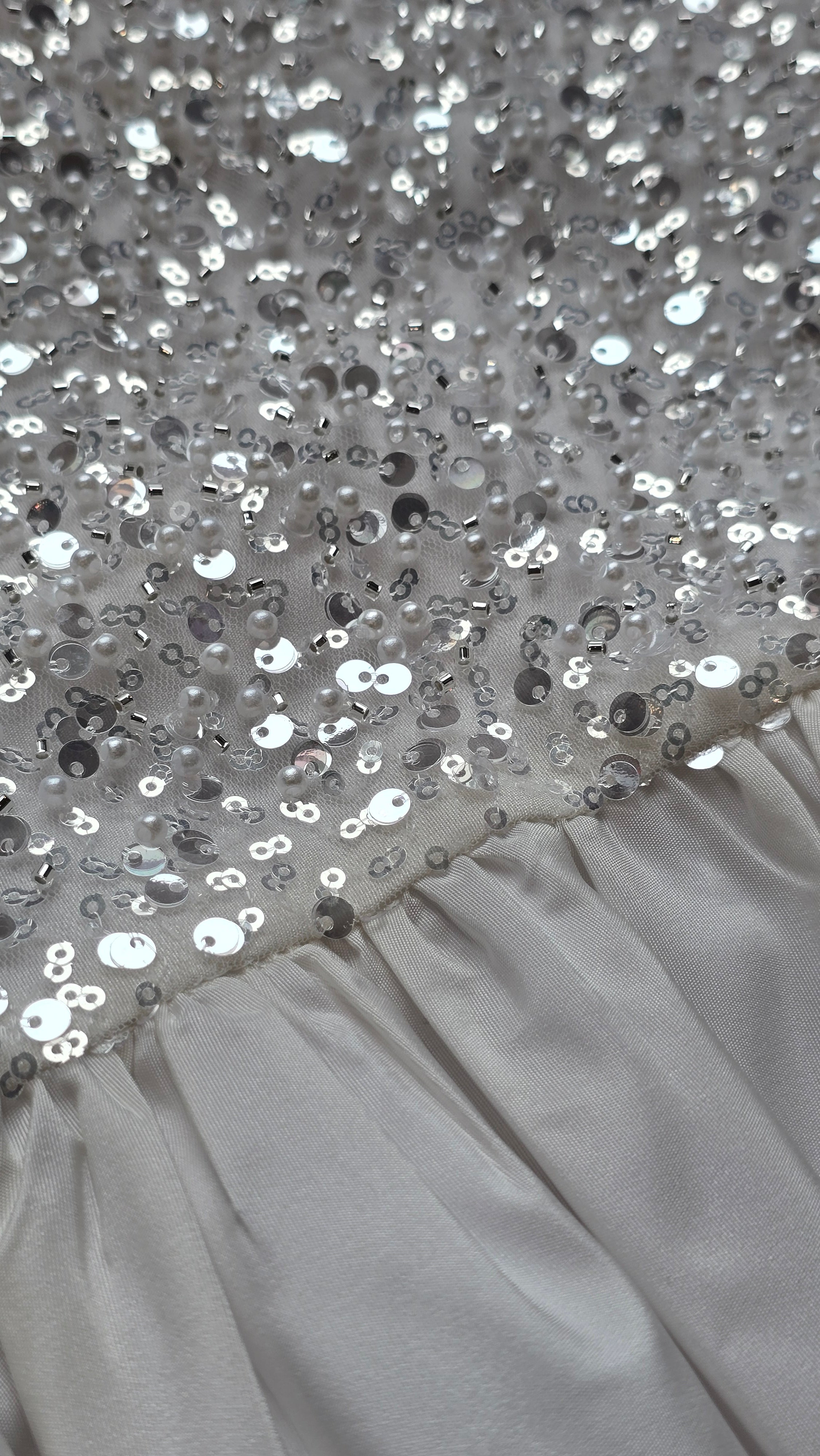 Jouet Ivory Gown With Pearl Top And Bows