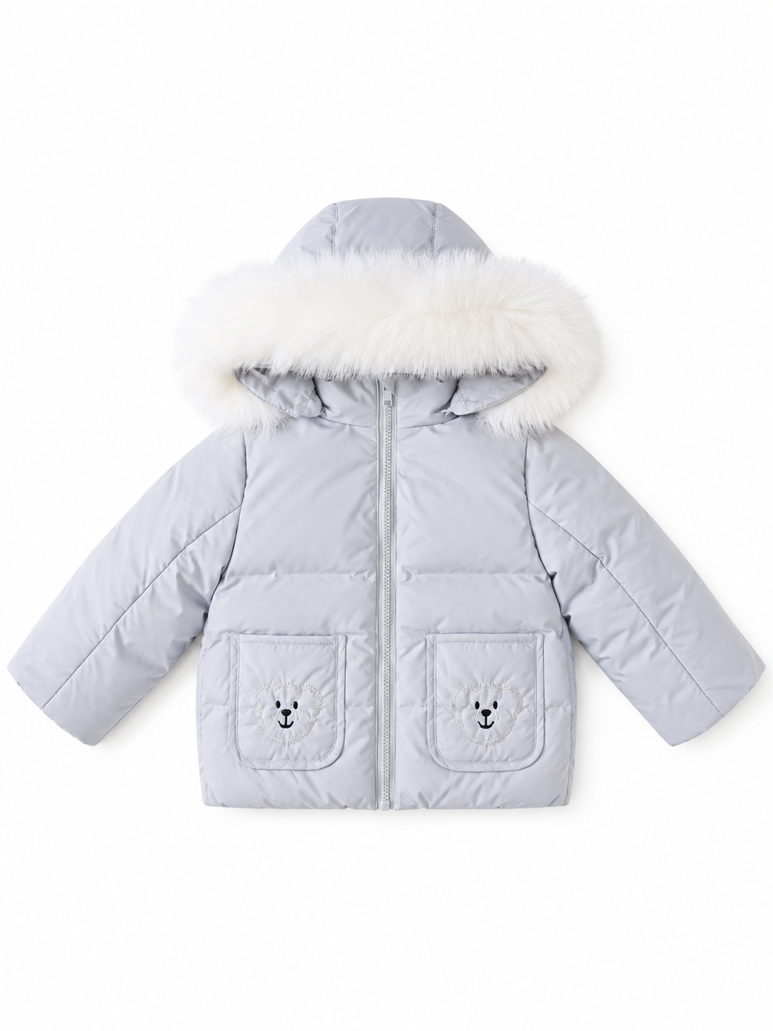 Ducc Blue Teddy Coat With White Fur
