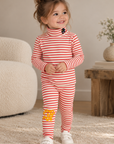Wynken Red Striped Turtleneck Set