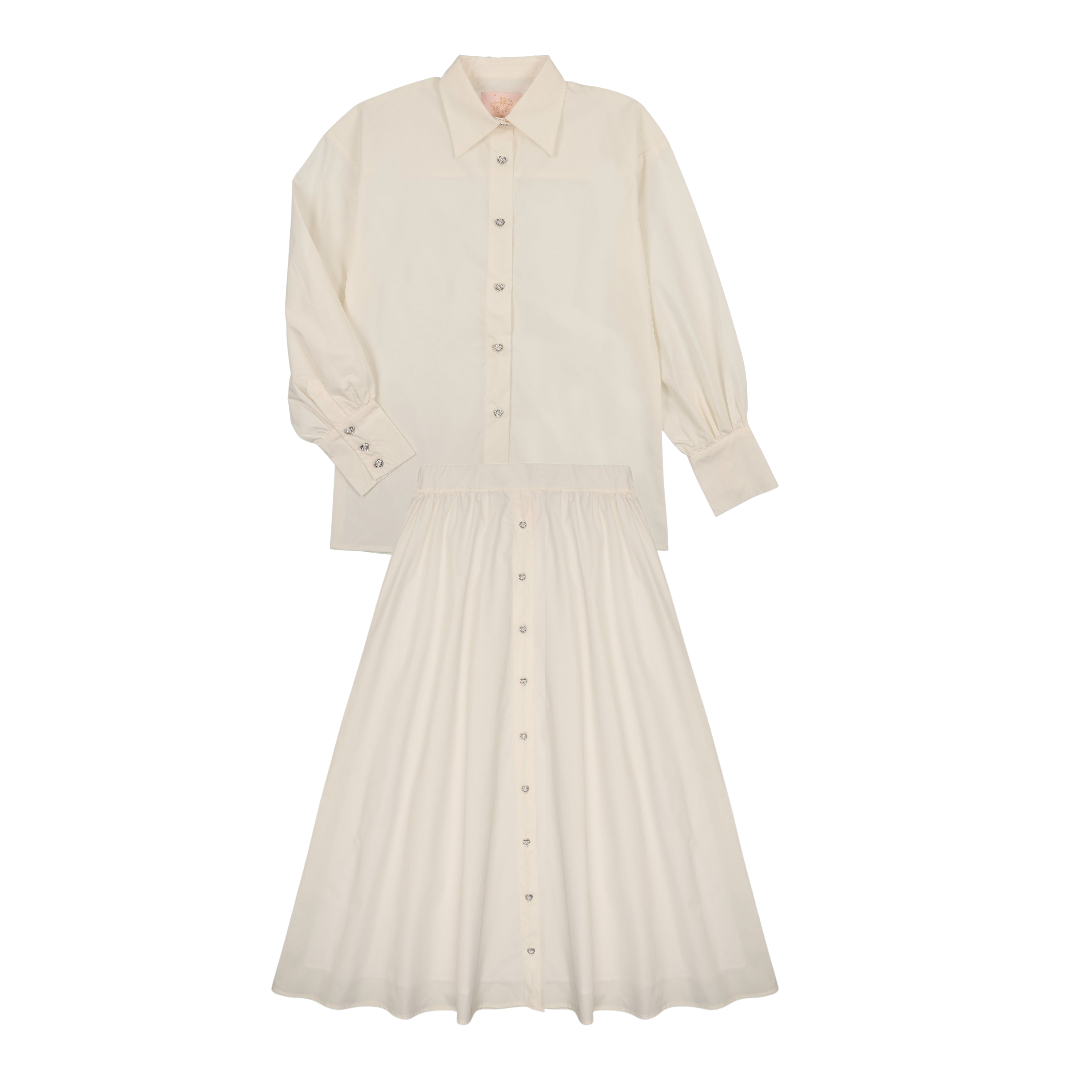 Little Tempest Teen Buttoned Taffeta Maxi Set