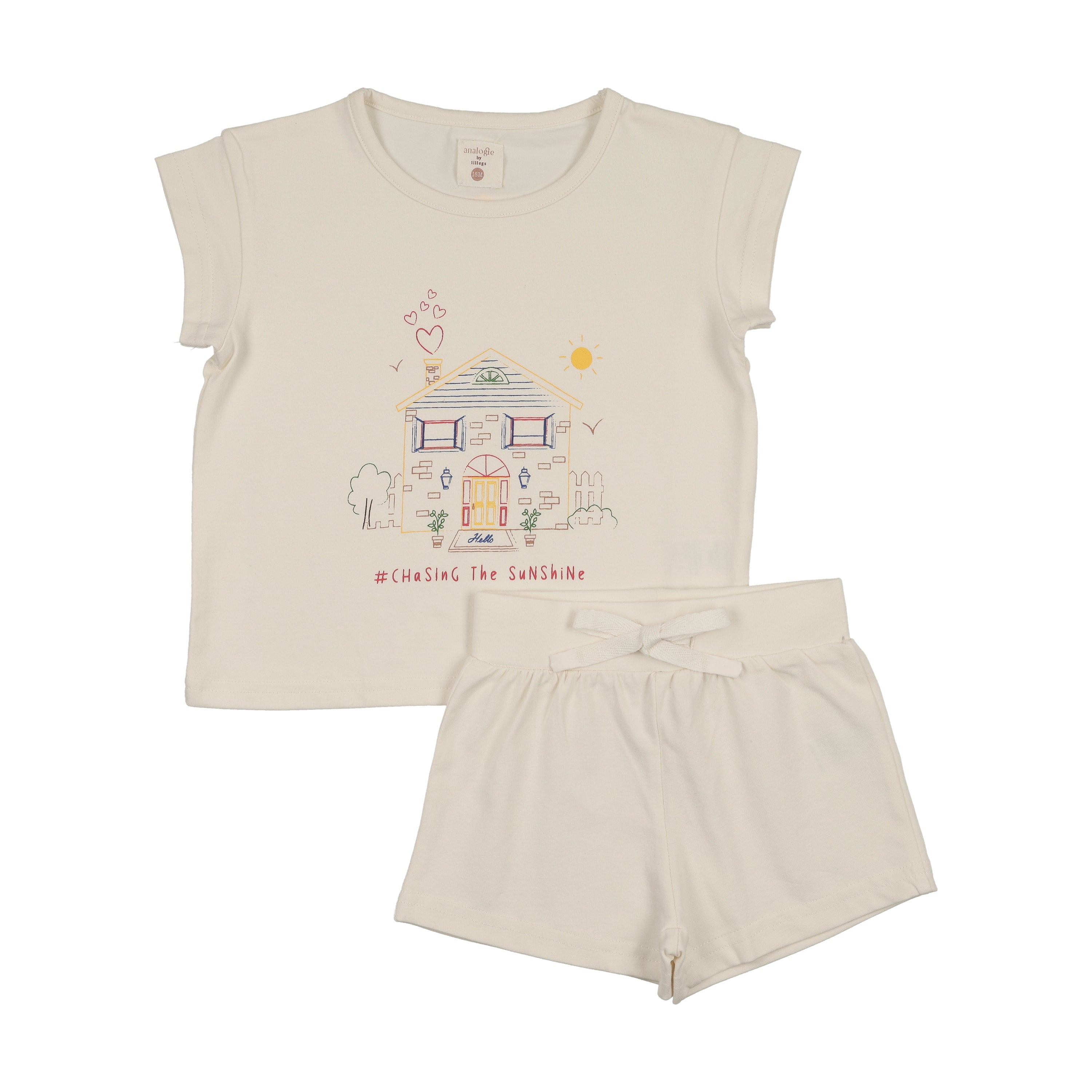 Lil Legs Cream House Marled Girl Set