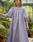 Jouet Lilac Gown With Crochet Trim Collar