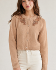 Laurent Stone Millicent Embellished Cardigan Top