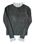 Hev And Bloom Olive Lace Neck Knit Top