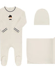 Ely's and Co Ivory Navy French Terry Scottish Footie Set