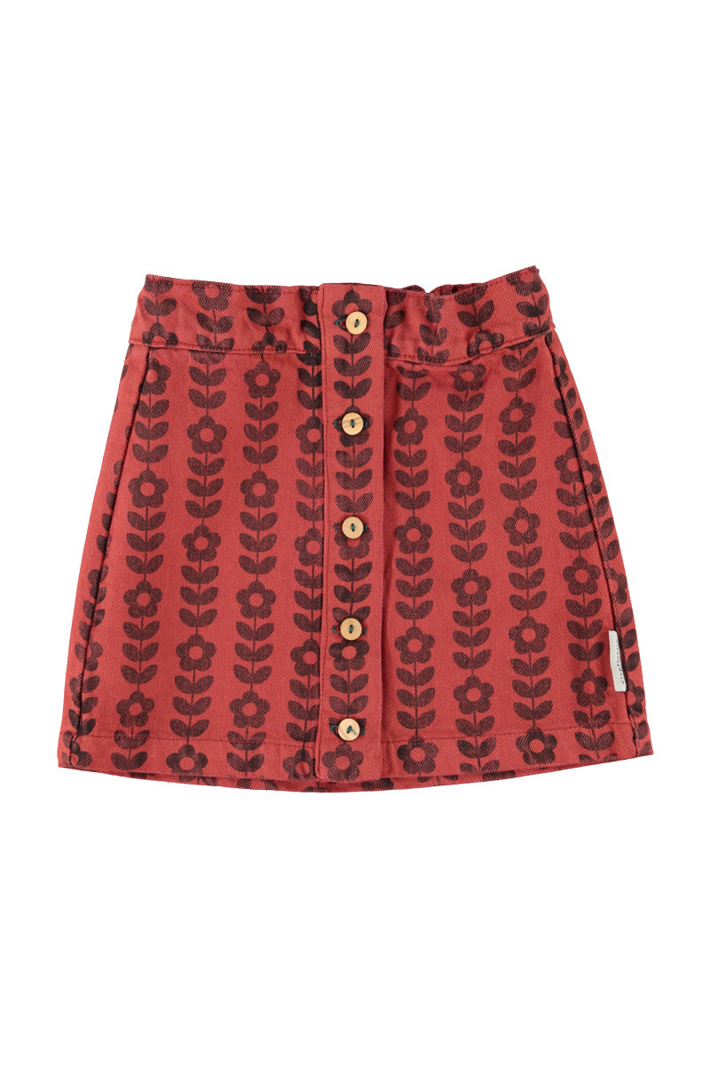 Piupiuchick Black Flowers Skirt