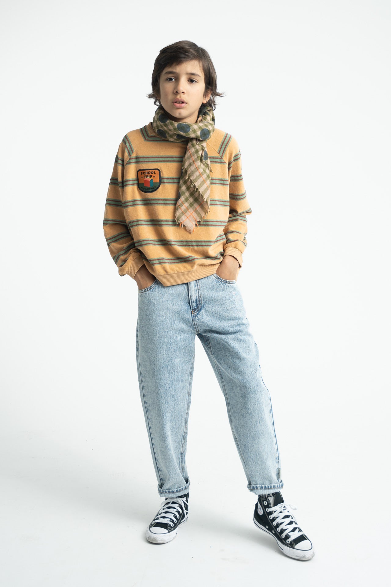 Piupiuchick Terry Cotton Striped Sweatshirt