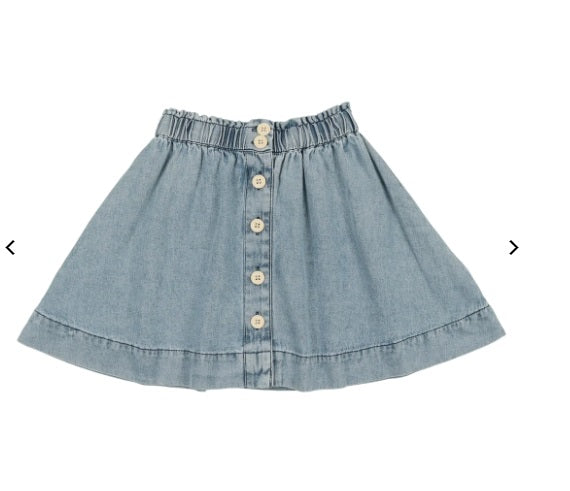 Lil Legs Stone Wash Short Button Down Skirt