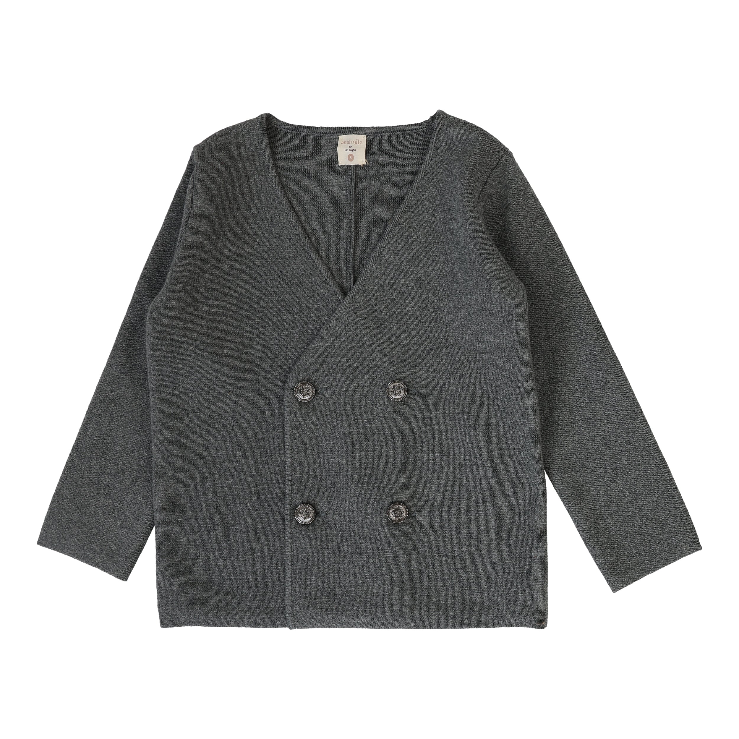 Lil Legs Mid Grey Double Breasted Knit Blazer